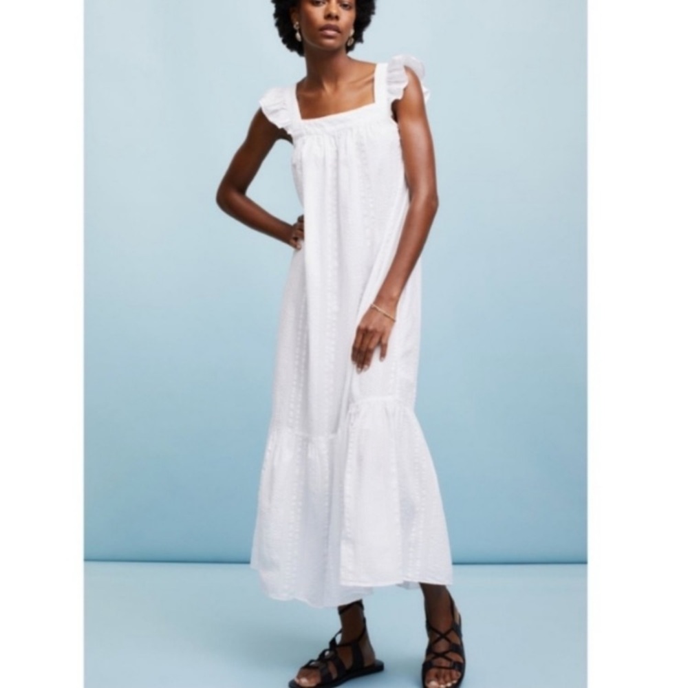 🎁NWT H&M White Seersucker Dress #1036315 - XS